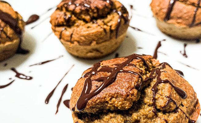 MUFFINS VEGANOS DE AVENA CON PLÁTANO